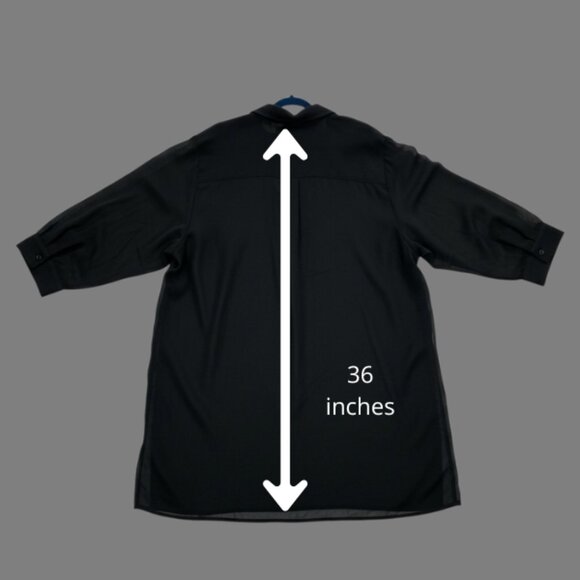 Torrid Chiffon Twist Front tunic Deep Black Size 5 (28) NWT - Picture 8 of 10